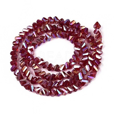 Electroplate Transparent Glass Beads Strands GLAA-N021-4mm-26-1