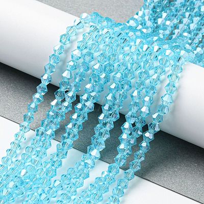 Transparent Electroplate Glass Beads Strands LS-GLAA-F029-2mm-C20-1