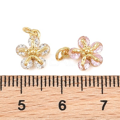 Brass Pave Cubic Zirconia Charms KK-Q085-14G-1