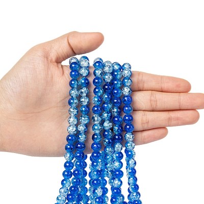 Baking Paint Crackle Glass Bead Strands CCG-S001-8mm-16-1