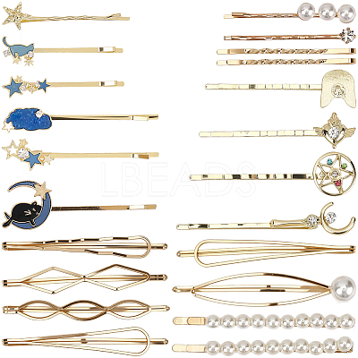 6 Bags 6 Styles Zinc Alloy Hair Bobby Pins PHAR-SP0001-01B-1
