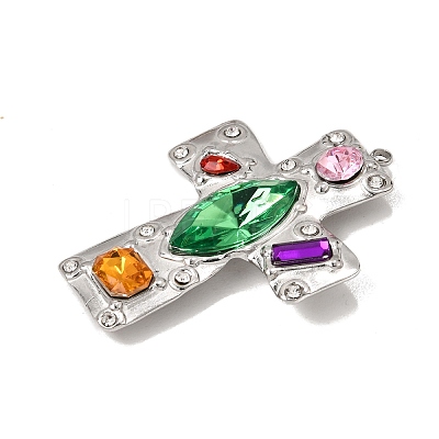 304 Stainless Steel Rhinestone Pendants RB-CBA9060-03P-1