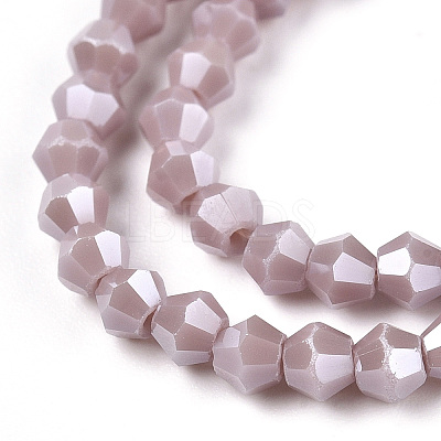 Opaque Solid Color Electroplate Glass Beads Strands EGLA-A039-P2mm-A13-1
