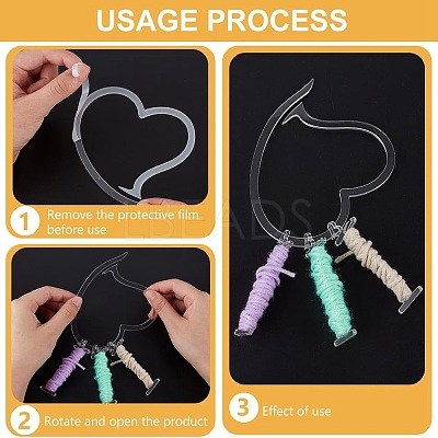 8Pcs Acrylic Heart Yarn Storage Ring TOOL-BC0002-81-1