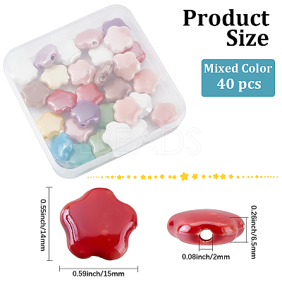 40Pcs Handmade Porcelain Beads PORC-PA0001-21-1