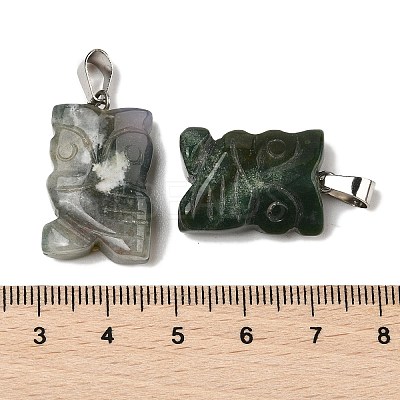 Natural Indian Agate Pendants G-B127-09P-07-1