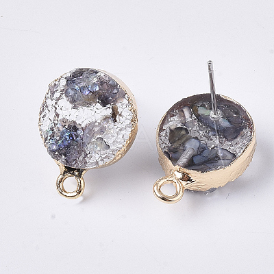 Druzy Resin Stud Earring Loops X-RESI-S383-028A-1