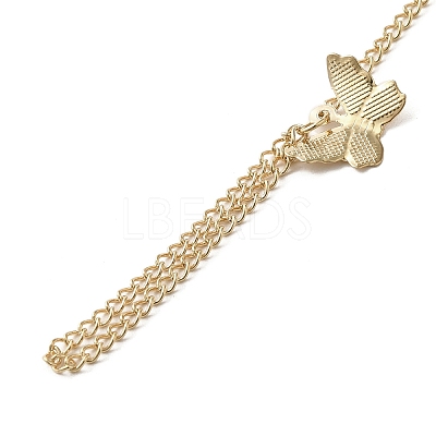 Iron Butterfly Ring Bracelet LS-BJEW-C054-03G-1
