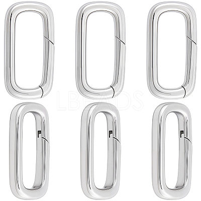 6Pcs Stainless Steel Spring Gate Rings STAS-BBC0008-34B-1
