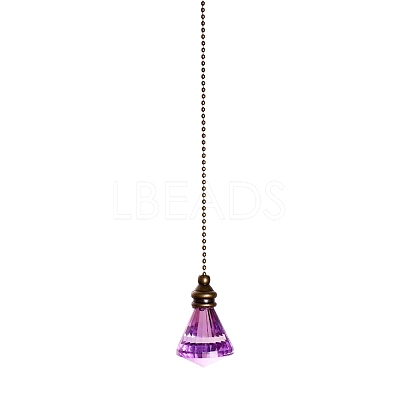 Pointed Glass Ceiling Fan Pull Chain Extenders PW-WG9165C-04-1