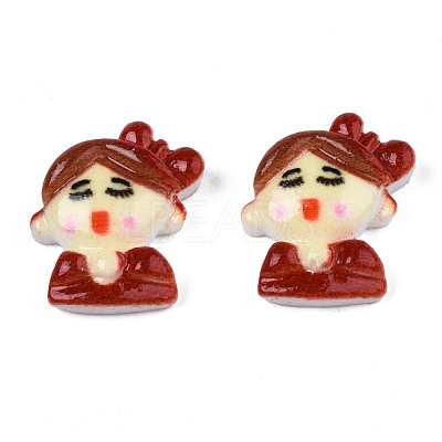 Spray Painted Opaque Resin Cabochons CRES-S302-76-1