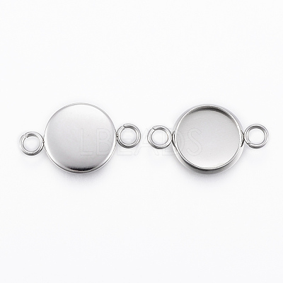 Non-Tarnish 304 Stainless Steel Cabochon Connector Settings X-STAS-E146-19P-10mm-1