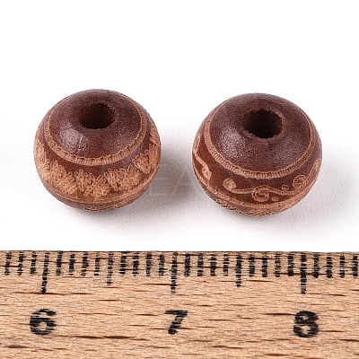 Painted Natural Wood Beads X-WOOD-N006-02A-02-1