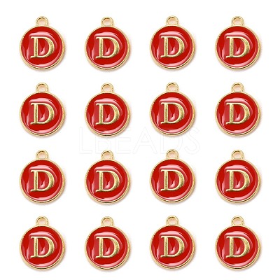 Golden Plated Alloy Enamel Charms X-ENAM-S118-03D-1