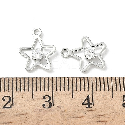 Brass Micro Pave Cubic Zirconia Pendants KK-Z136-38P-1
