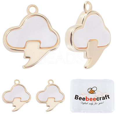 6Pcs Natural Sea Shell Cloud Charms KK-BBC00014-93-1