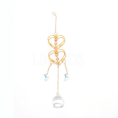 Colorful Glass Hanging Crystal Pendant Ornament HJEW-TAC0001-21-1