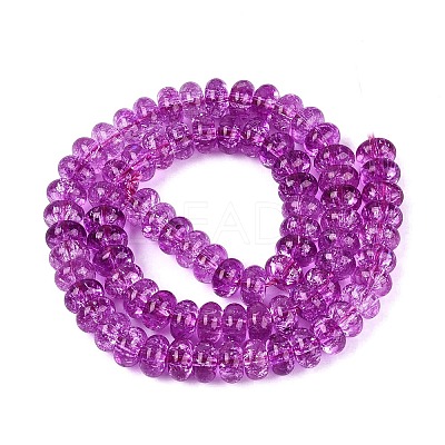 Crackle Transparent Glass Beads Strands GLAA-N074-02A-07-1