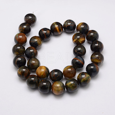 Natural Yellow Blue Tiger Eye Bead Strands X-G-P230-07-10mm-1