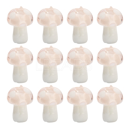 10Pcs Mushroom Handmade Lampwork Beads LAMP-YW0001-08C-1