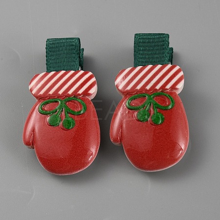 Cute Christmas Acrylic Alligator Hair Clips PHAR-WH0013-03D-1