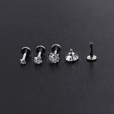 304 Stainless Steel Threadless Labrets WG64015-08-1