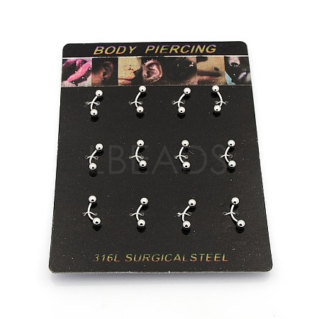 316L Surgical Stainless Steel  Eyebrow Rings AJEW-P002-09-1
