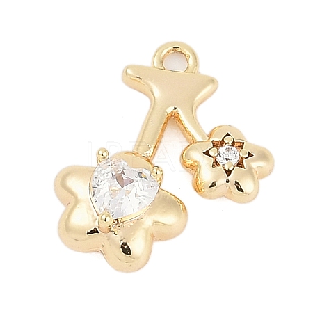 Brass Micro Pave Cubic Zirconia Pendants LS-ZIRC-P122-03C-G-1