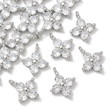 SHEGRACE Brass Cubic Zirconia Charms XGRQ4H448-680P-A-1