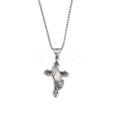 201 Stainless Steel Pendant Necklaces NJEW-C034-39A-AS-1