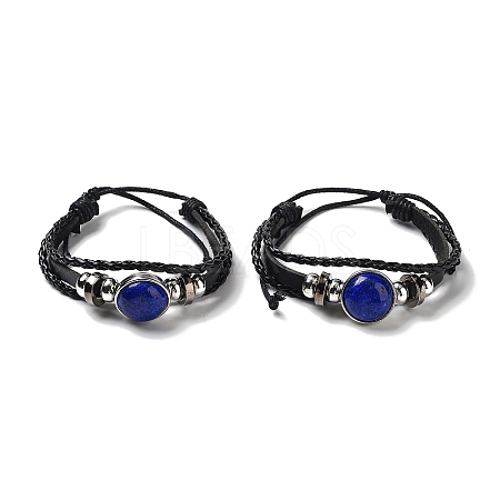 Natural Natural Lapis Lazuli Multi-strand Bracelets BJEW-Q337-01B-1