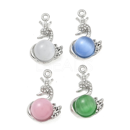 Alloy Rhinestone Pendants FIND-D044-22P-1