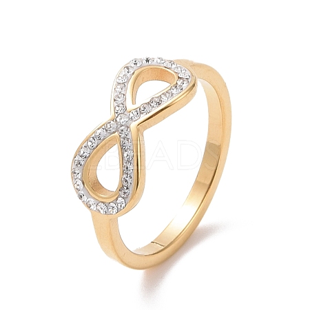 Crystal Rhinestone Infinity Finger Ring RJEW-D120-01G-1