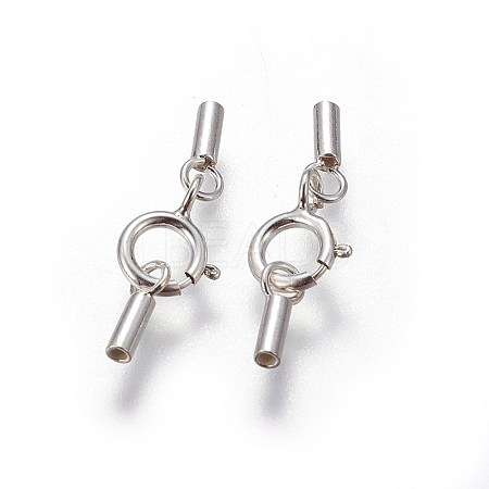 925 Sterling Silver Spring Ring Clasps STER-G019-A-08S-1