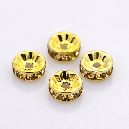 Brass Rhinestone Spacer Beads RB-A014-Z6mm-14G-1
