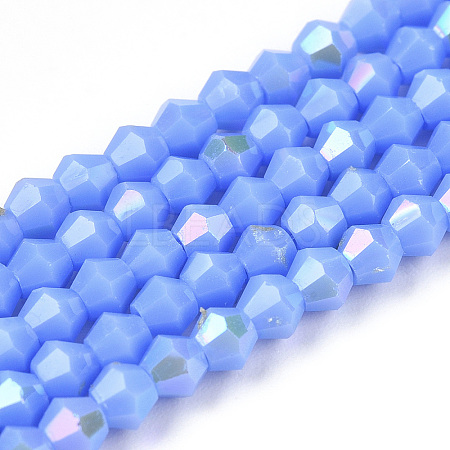 Opaque Solid Color Electroplate Glass Beads Strands LS-EGLA-A039-P2mm-L19-1