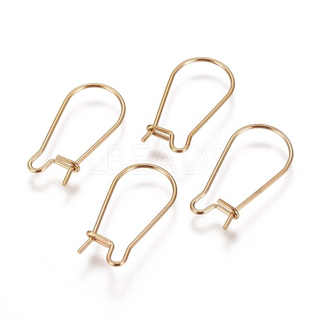 Ion Plating(IP) 304 Stainless Steel Hoop Earrings Findings Kidney Ear Wires STAS-L216-22C-G-1