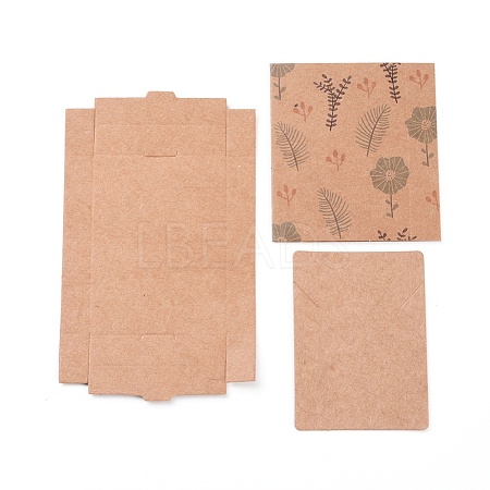 Kraft Paper Boxes and Necklace Jewelry Display Cards CON-L016-B06-1